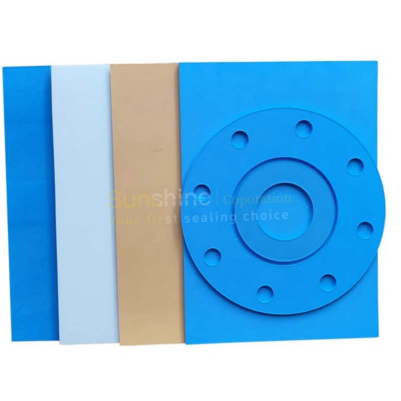 Blue gasket made from PTFE Gasket Sheet with Glass Microspheres