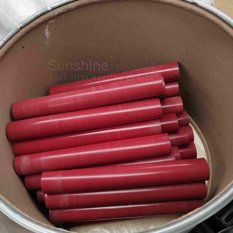 Red Glass-Filled PTFE Rods